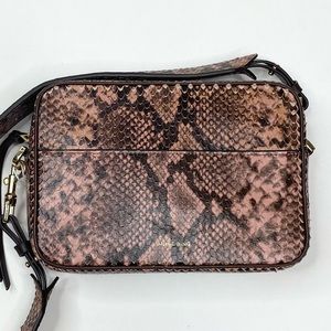 Anine Bing Alice Brown Python Crossbody Bag NWT